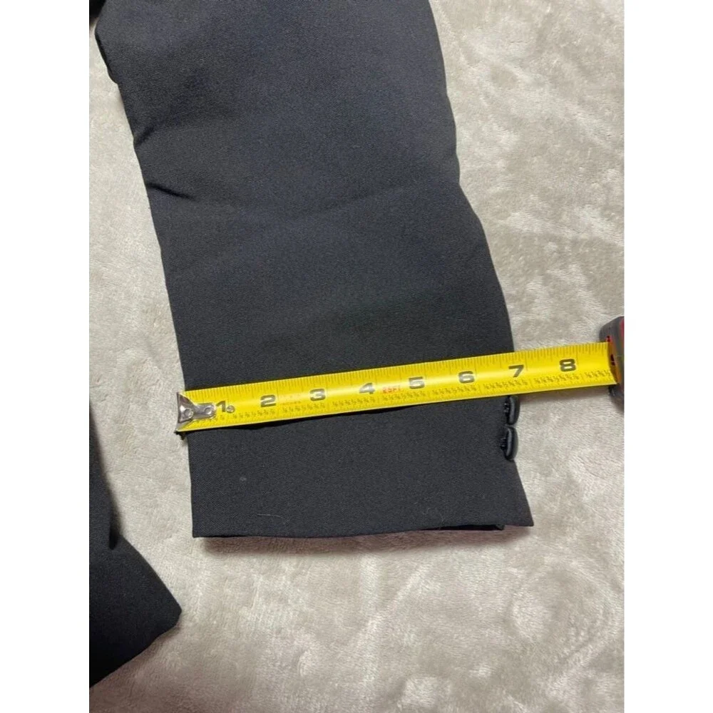 Monsieur Givenchy Suit Set Men Size 46R Black Toxedo Blazer Coat and Pants Wool